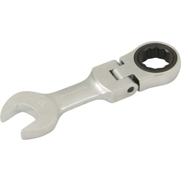 Tools 17mm Stubby Flex Head Ratcheting Wrench